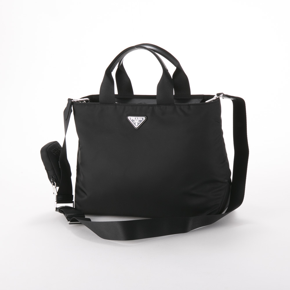 Prada Bag Tote Zipper with Card/NERO SD Hand ReNylon Tote